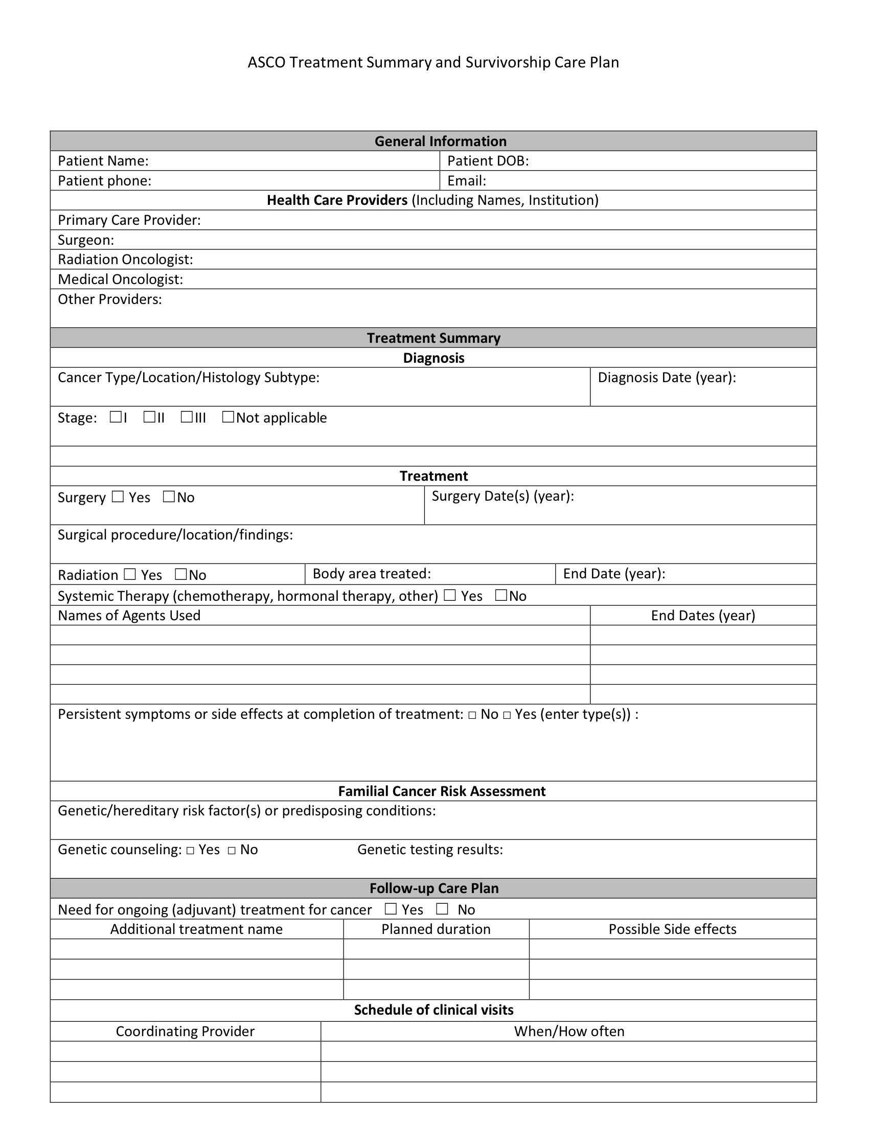 Care Tracking Sheets - FLASCO Patient Portal